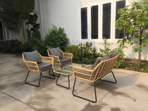 Galvanized steel frame with rattan sofa set KD Outdoor furniture