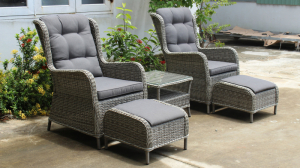 New Style Patio Chair With Cushion Metal Frame Chair and Table Rattan Garden Chair