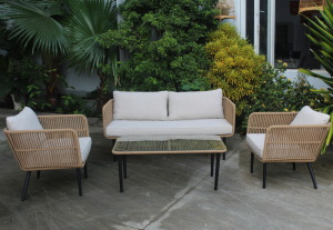ATP-1017 Beige Woven Rope Outdoor Loveseat set 08-03-2024 16:55 PM