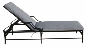 Outdoor Sun Lounger with cushion black color