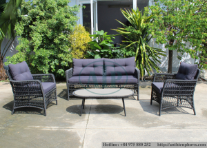 Outdoor furniture Set Of 4 Rattan Garden Sofa