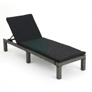 Wicker Outdoor Sun Lounger with cushion