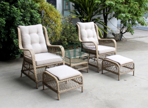 Chat set 5-Piece steel frame with rattan chat set garden Outdoor furniture
